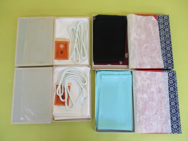 【お買得】★帯締め・帯揚げいろいろセット★①帯締め・帯揚げセット/白 ②帯揚げ/黒 ③帯揚げ/ライトブルー拍卖