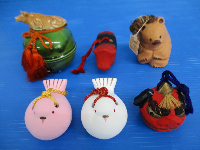 【お買得!】★動物柄土鈴いろいろセット★鳥/獅子/牛/熊 置鈴/民芸品/長期保管品拍卖