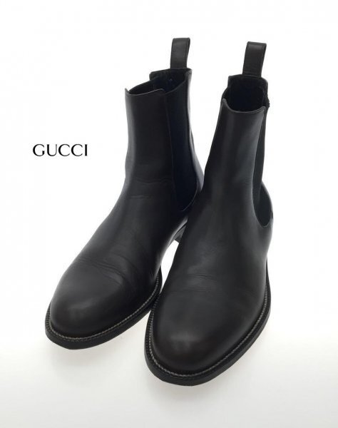 TK グッチ GUCCI サイドゴアブーツ 256346 レザーシューズ 6拍卖