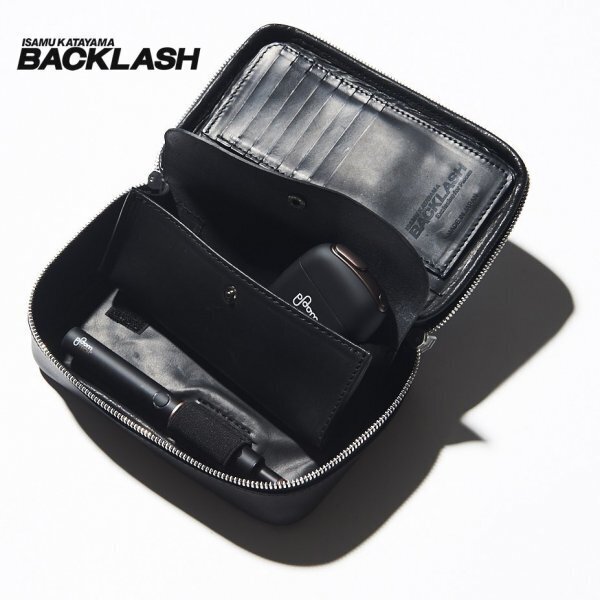 TK 美品 バックラッシュ ISAMU KATAYAMA BACKLASH プルーム専用マルチケース 本革 レザーケース ミニバッグ拍卖