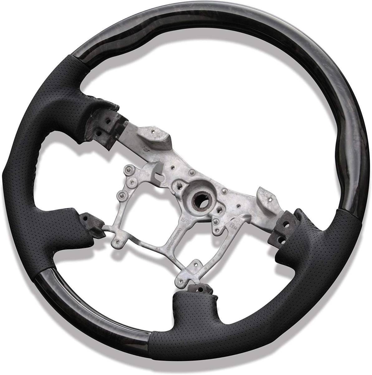 アルファード20系 ヴェルファイア20系 後期 クラウン200 ガングリップ ウッド調 ハンドル ステアリング マホガニー調黒木目拍卖