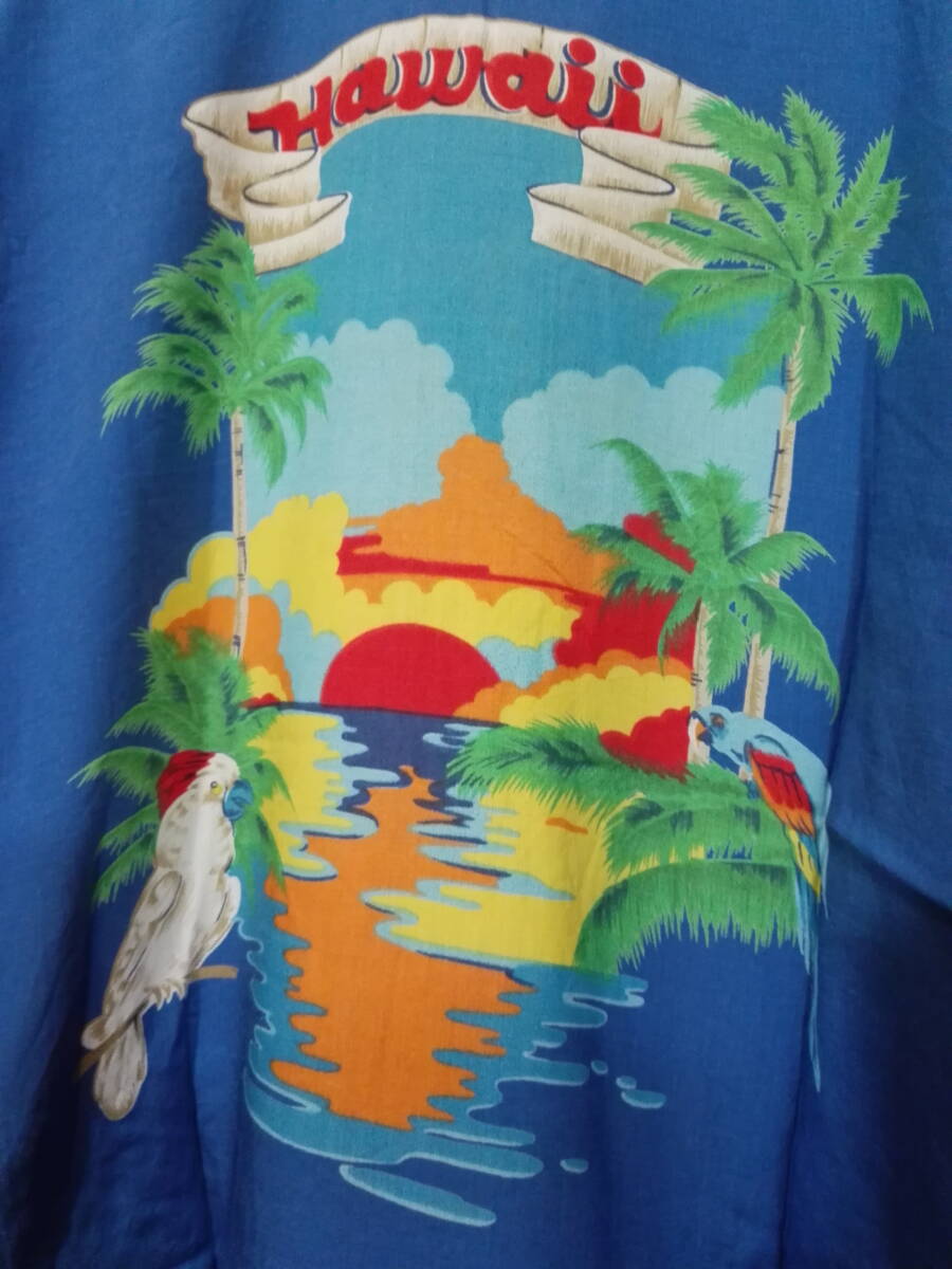 70s OP Hawaii Shirts オーシャンパシフィック アロハシャツ 開襟 半袖シャツ レーヨン100% M オウム 波乗りタグ ビンテージ拍卖