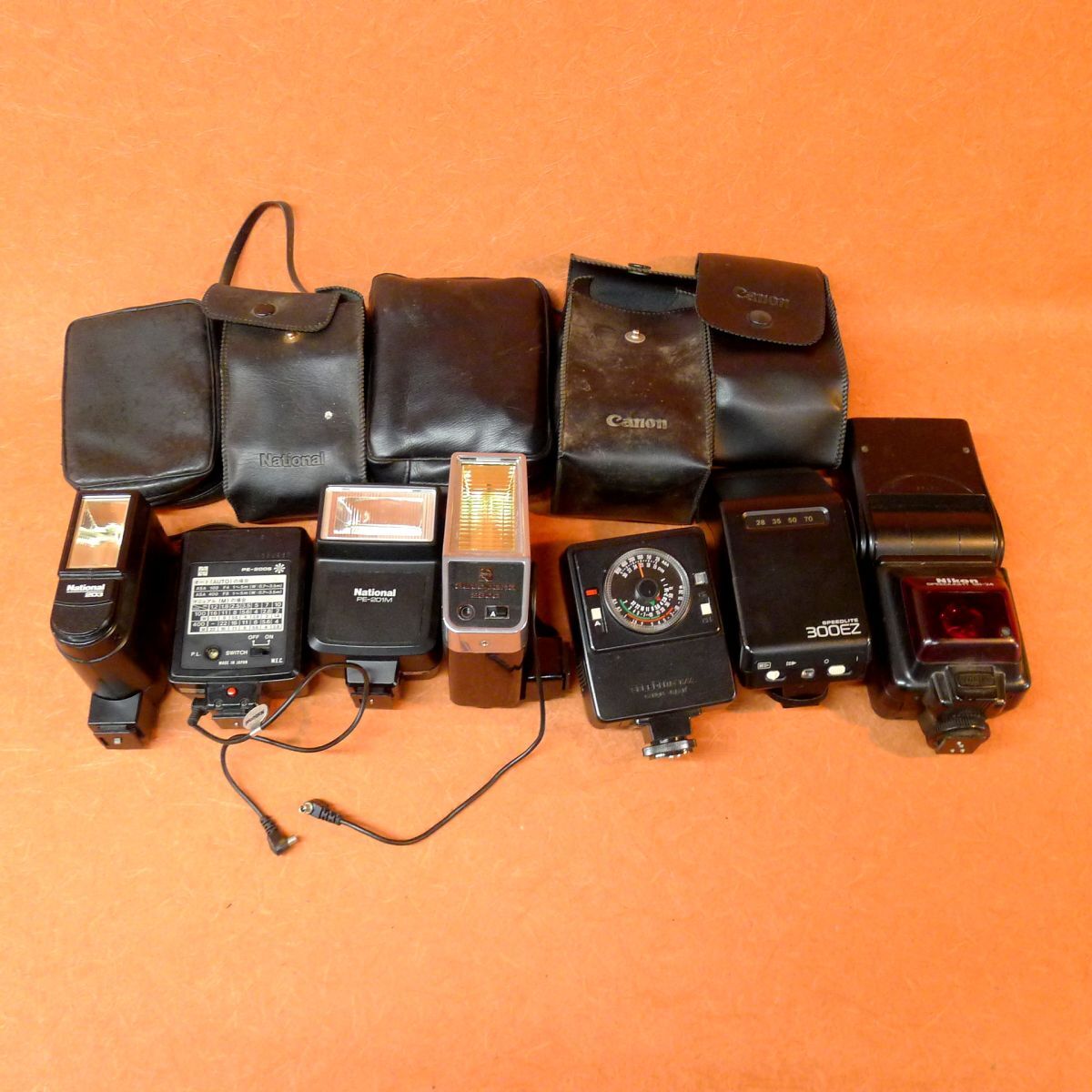 i★067 ストロボ まとめて7点 フラッシュ①300EZ②AUTOPANA2800③SPEEDLITE 177A④SPEEDLIGHT SB-24⑤PE-200S⑥PE201M等/80拍卖