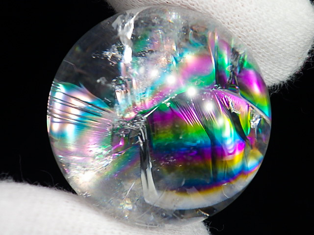 ★虹の水晶玉★25.5mm/23g★レインボークリスタルボール★クォーツスフェア★天然石丸玉鉱物kamesan拍卖