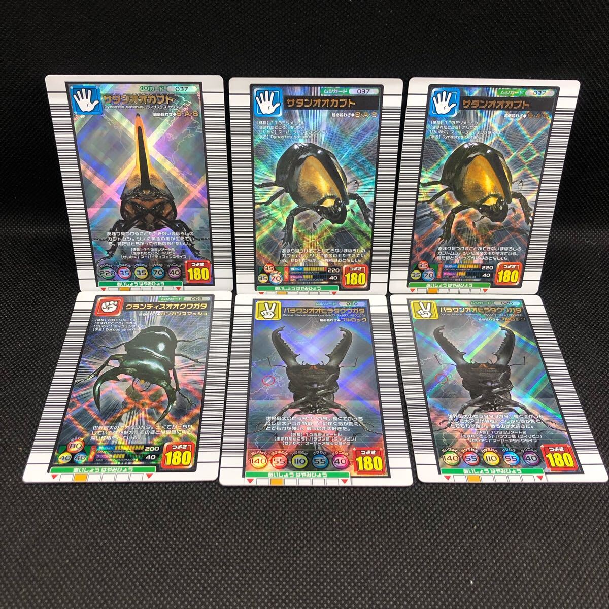 甲虫王者ムシキング ムシキングカード 2005 サタンオオカブト グランディスオオクワガタ パラワンオオヒラタクワガタ 銀 セット拍卖