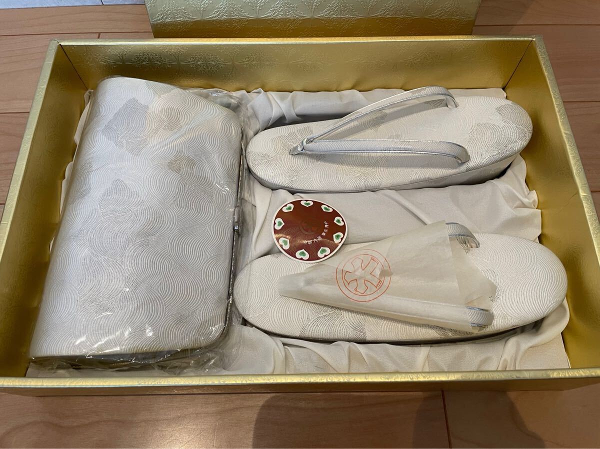 和装バッグ 草履 2点セット シルバー拍卖