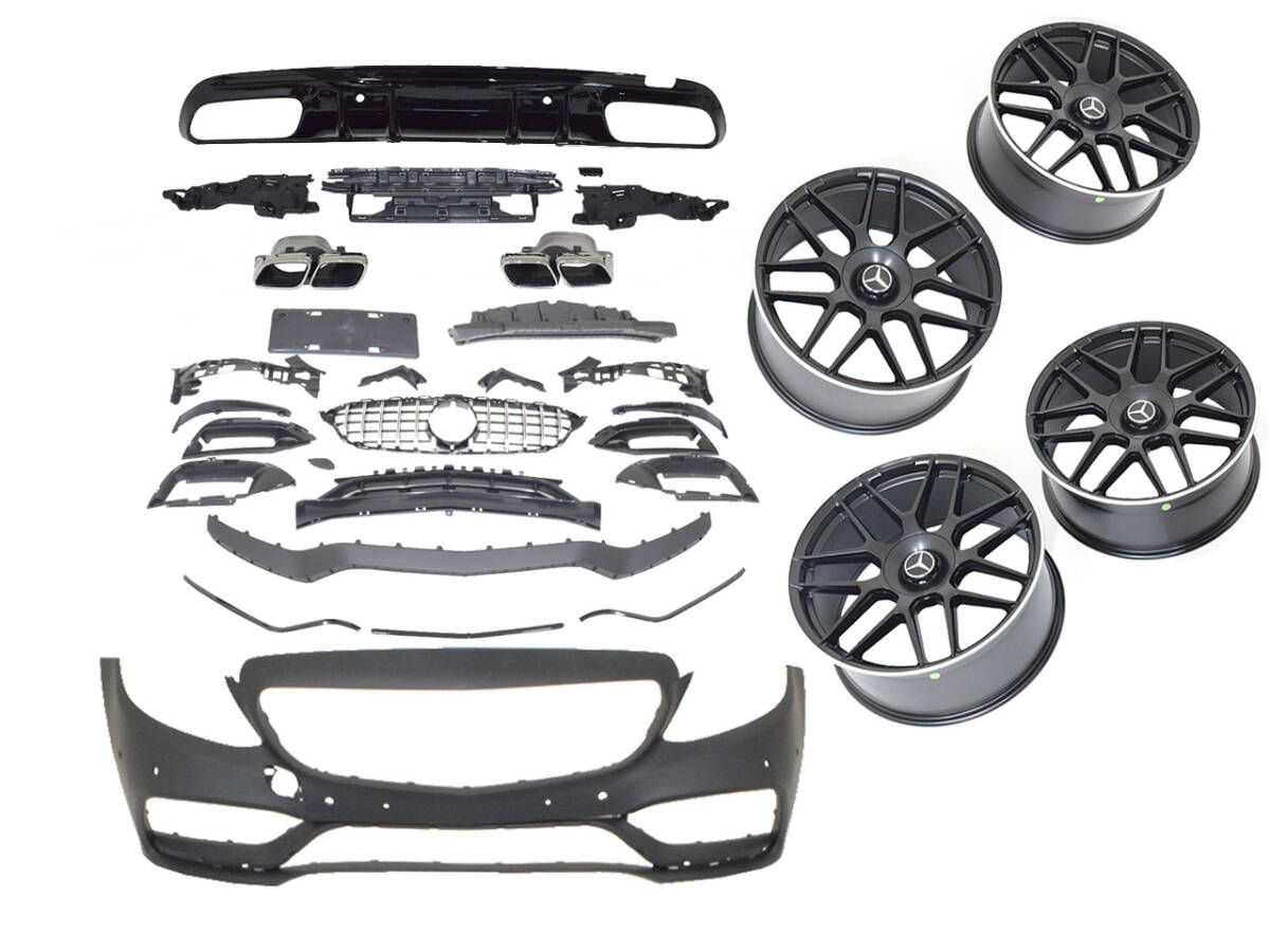 W205 ボディキット ホイール セット 後期 C63type ベンツ Cクラス セダン AMGライン 国内発送 即納 カスタム エアロ パーツ 部品 外装拍卖