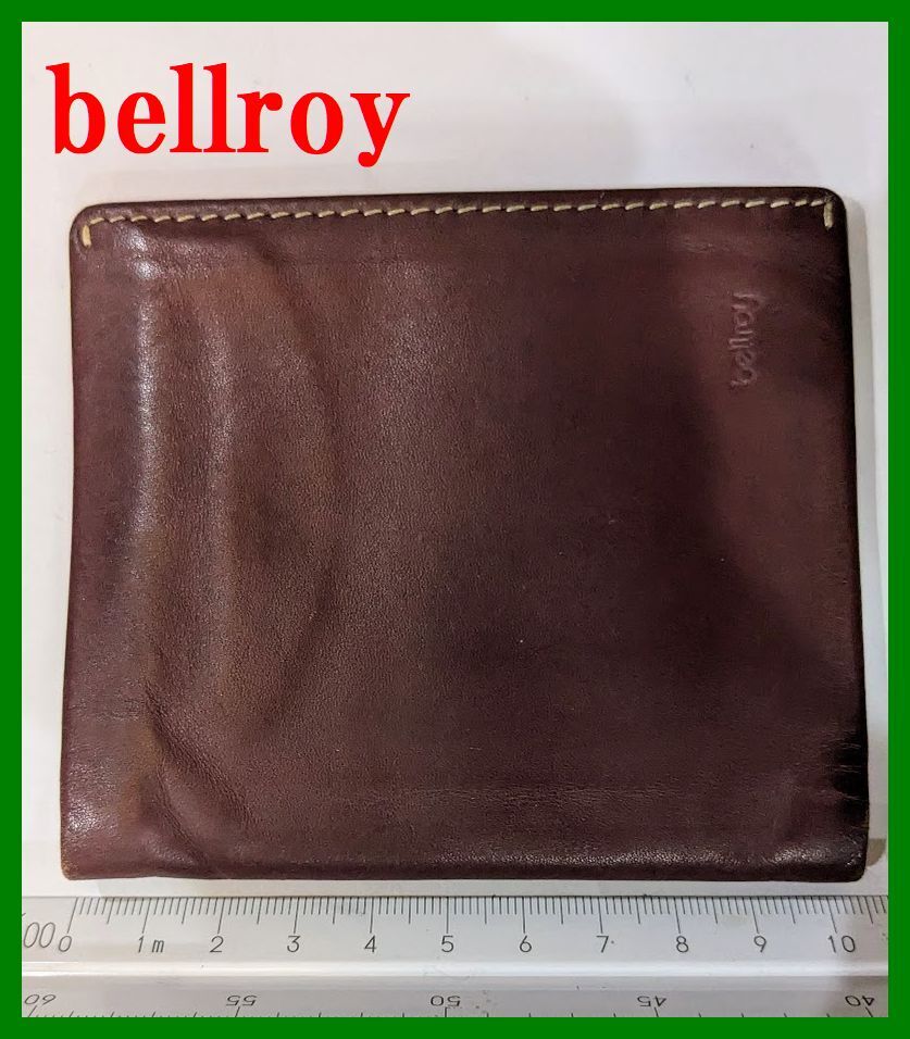 bellroyベルロイ 2つ折り財布 札入れ カードポケット レザー赤茶拍卖