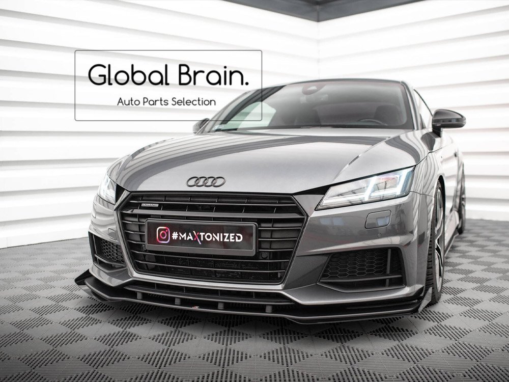 アウディ TT 8S Sライン 前期 フロント リップ スポイラー+ウィングレット / フロント スプリッタ― ディフューザー フラップ レーシング拍卖