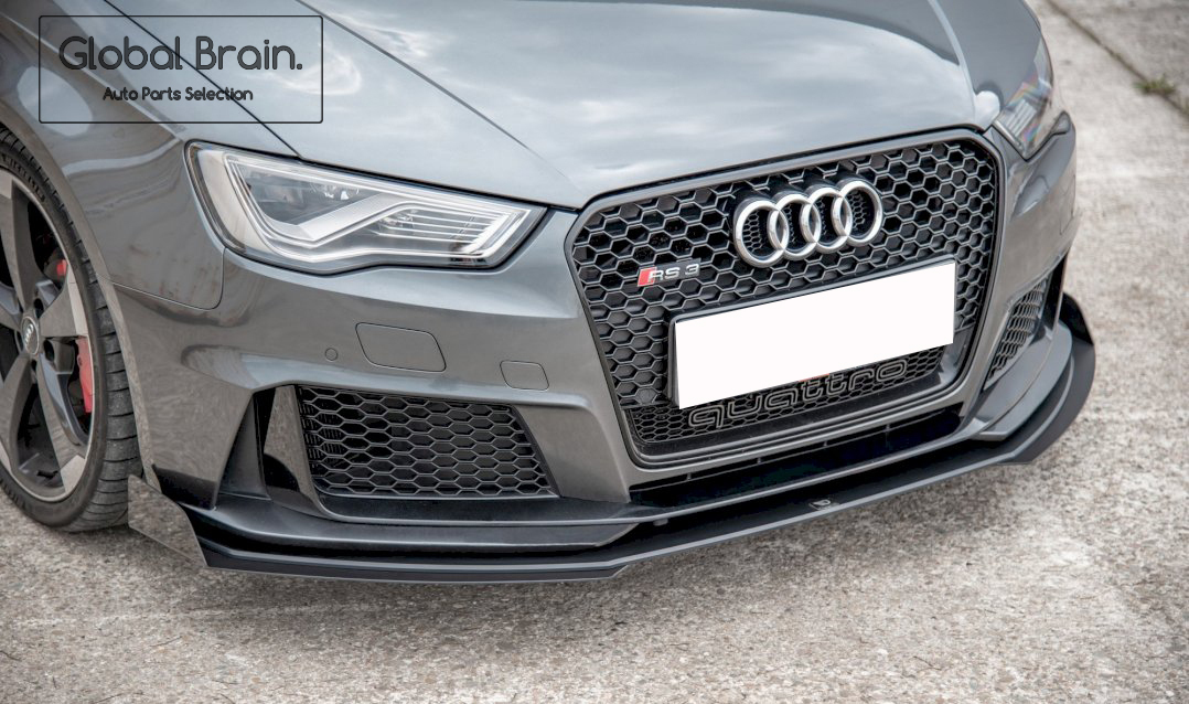 アウディ RS3 8V 前期 スポーツバック フロント スプリッター+ ウィングレット / リップ バンパー エクステンション レーシング拍卖