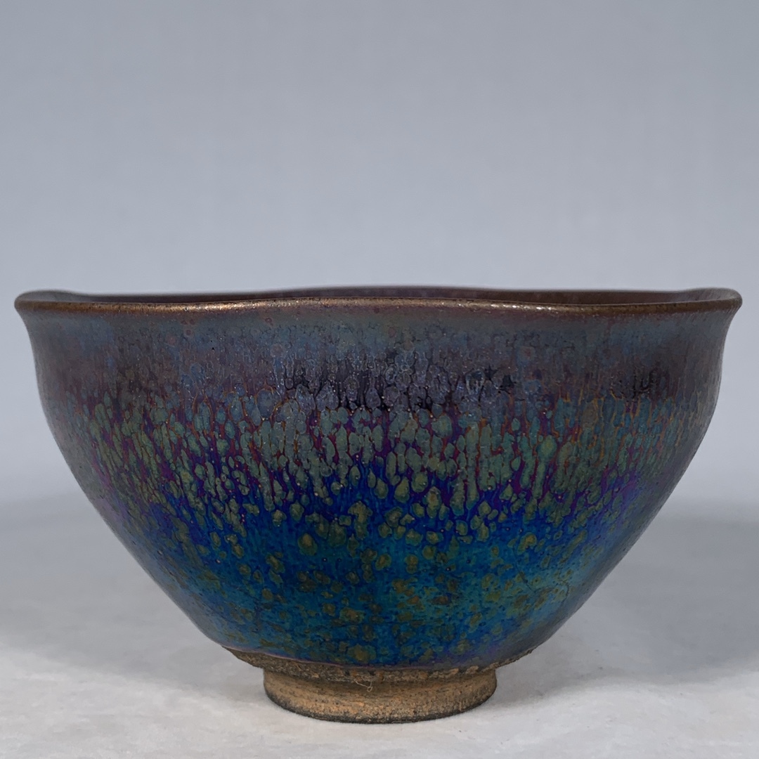 旧蔵 宋 建窯 曜變七彩八方油滴盞 陶芸 磁器 古陶磁器 中国磁器 極細工 古美術 古美味 L1029拍卖