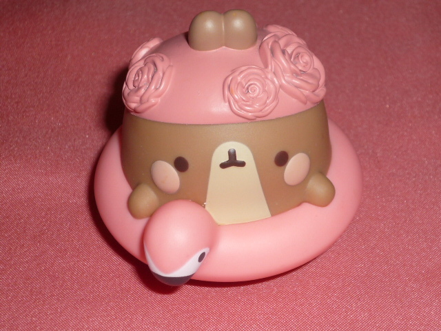 激レア!カワイイ♪ 韓国 人気キャラクター MOLANG モラン うさぎ ウサギ マスコットフィギュア ②フラミンゴ浮き輪拍卖