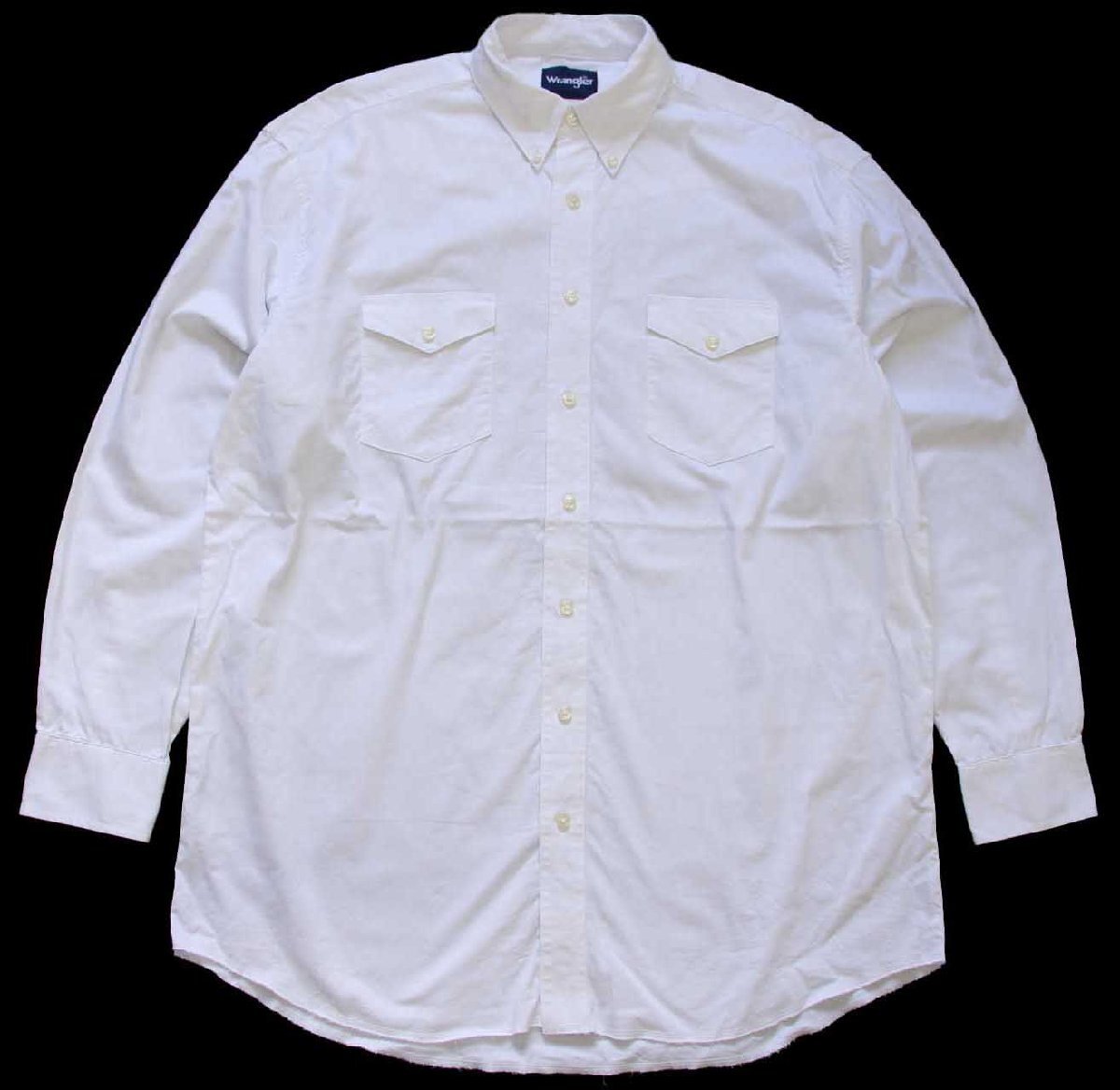 ★Wranglerラングラー ボタンダウン コットンシャツ 白 XLT★オールド ホワイト ウエスタン カントリー オーバーサイズ ビッグサイズ拍卖
