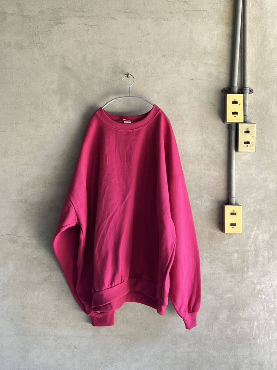 90s 90年代 SPEEDY USA製 ビッグサイズ ビッグシルエット ピンク ビンテージ スウェット ピンク タグ トレーナー 無地 古着 5XL XXXXL拍卖