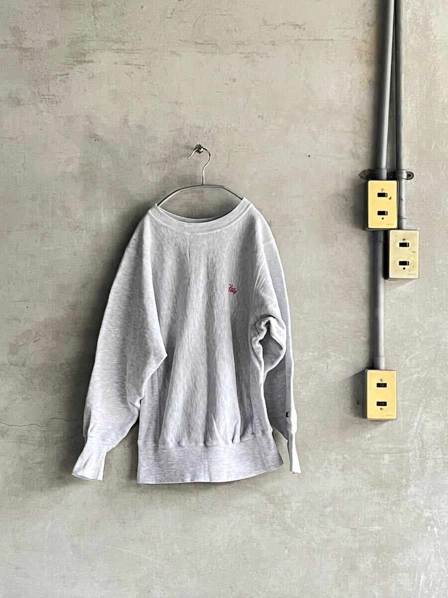 90s 90年代 champion チャンピオン リバースウィーブ スウェット トレーナー REVERSE WEAVE グレー霜降り ワンポイント カレッジ スクール 拍卖