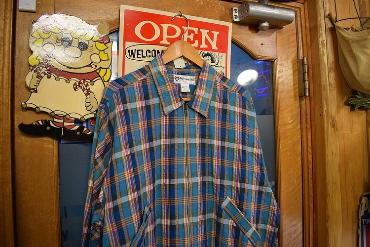 デッドストック品◎90s~ビンテージTraditional ValueオールコットンジップアップジャケットLマルチカラー100綿アメカジ未使用品x188拍卖