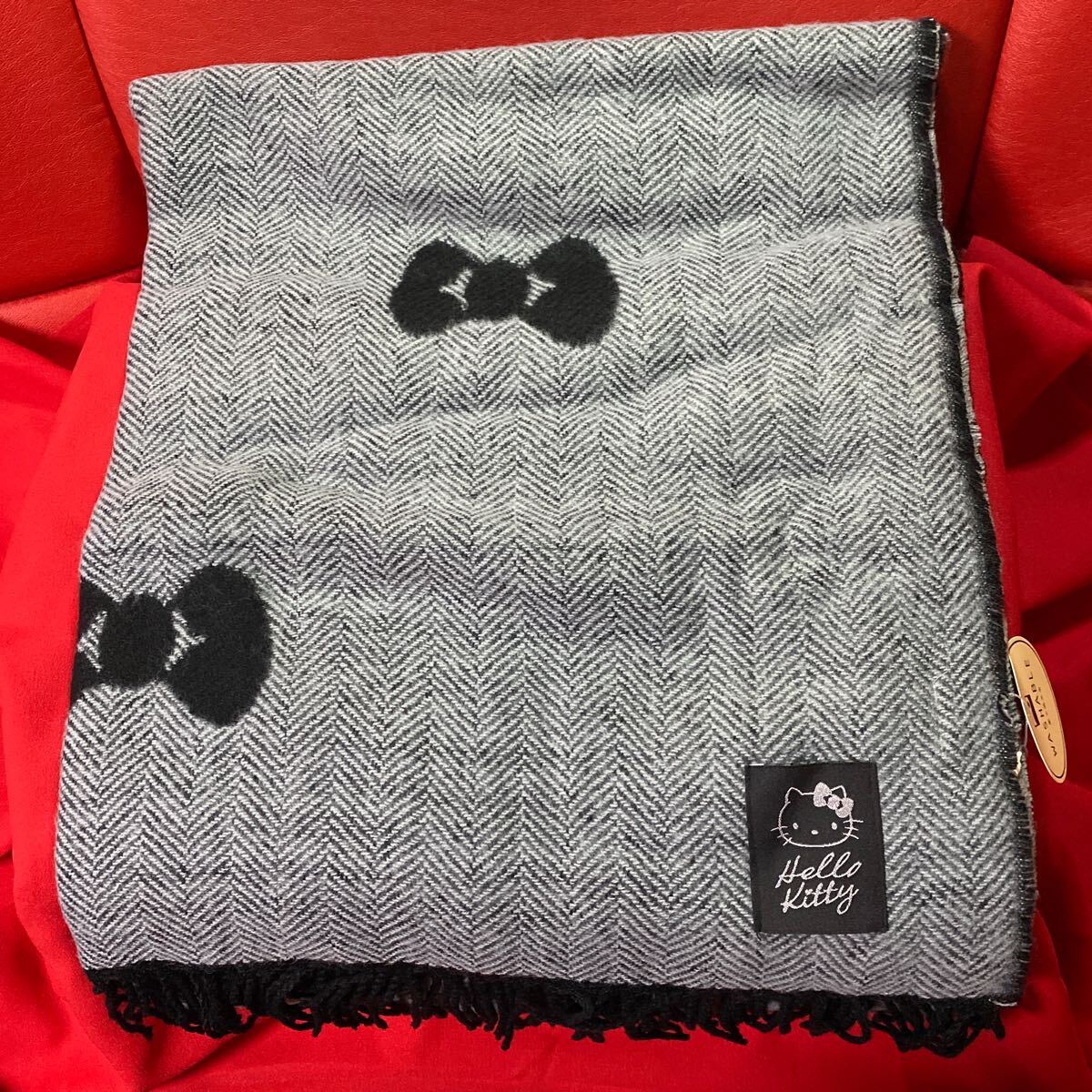 ★キティ★ストール★リボン柄★サンリオオリジナル★大判★未使用★76×206cm★拍卖