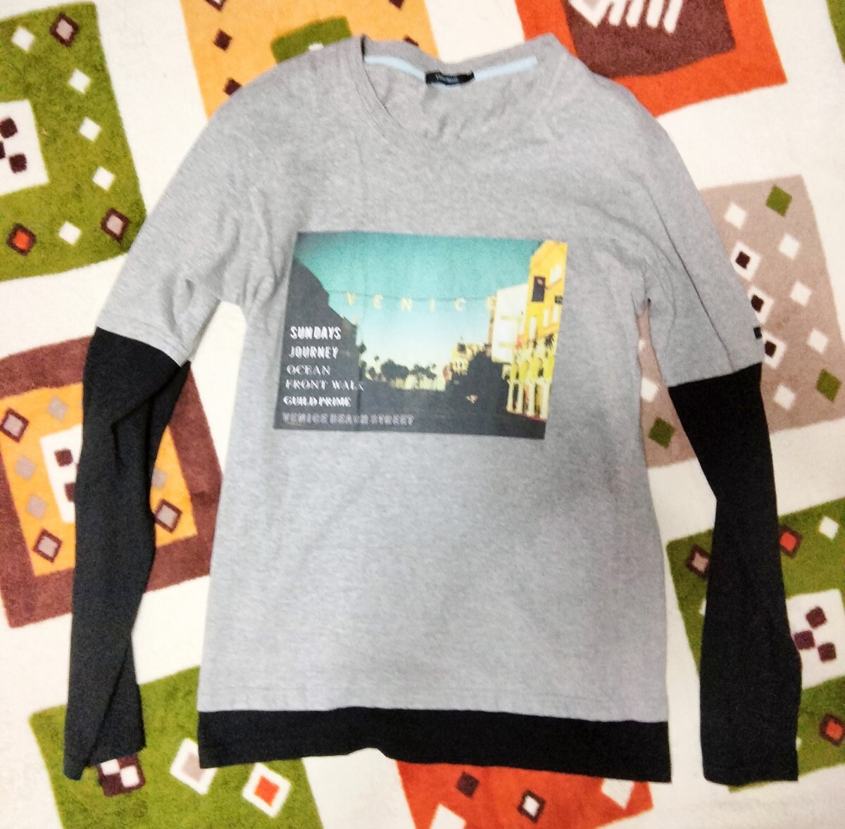 日本製 ギルドプライム guild prime カットソー ロンT Tシャツ 転写 プリント レイヤード ラブレス LOVELESS拍卖