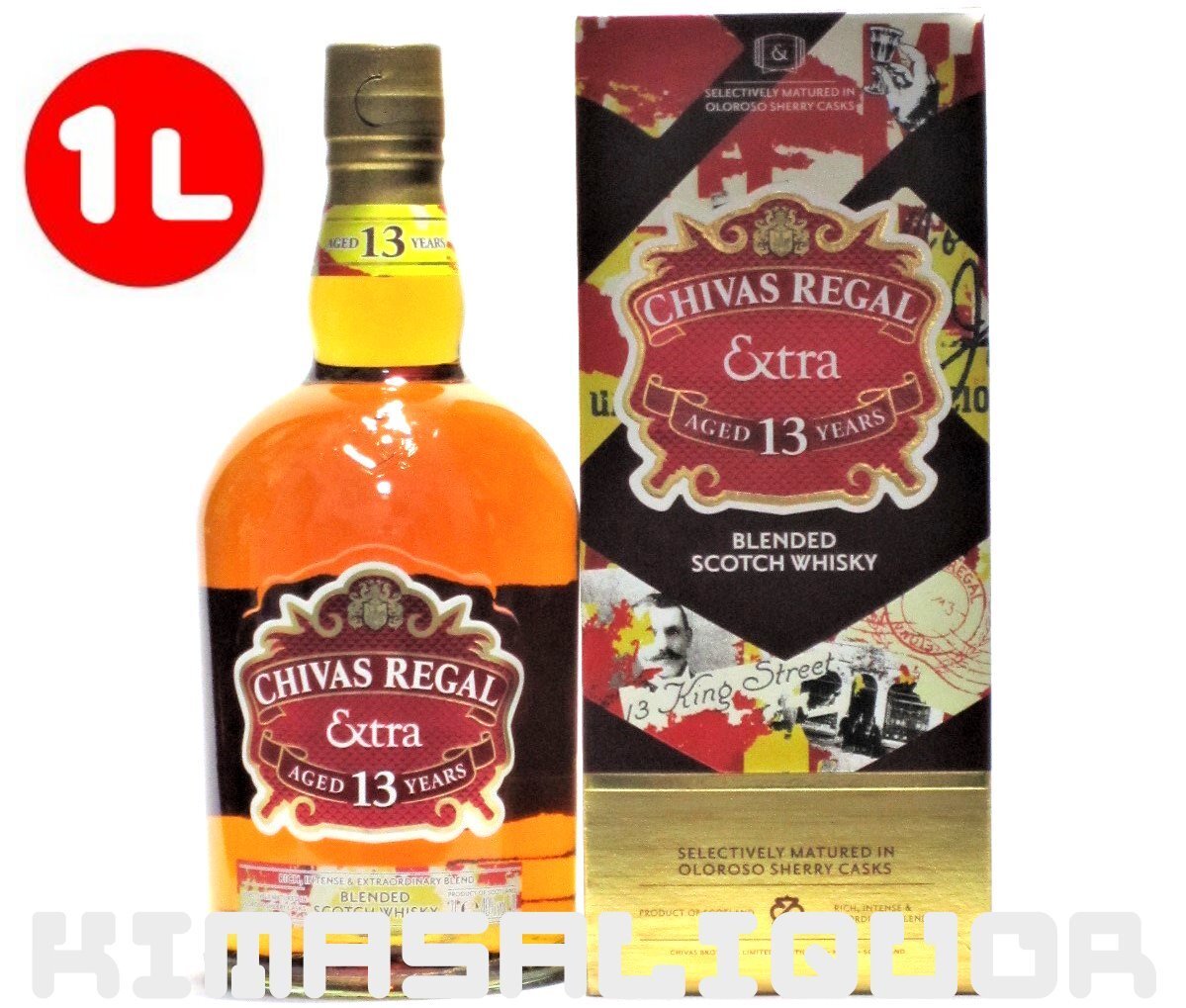 シーバスリーガル エクストラ 13年 オロロソ シェリーカスク 並行品 箱付き 40度 1000ml (1L)拍卖