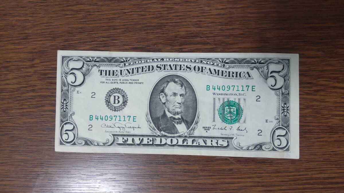 5ドル (series 1988) NEW YORK USD 米ドル アメリカドル拍卖