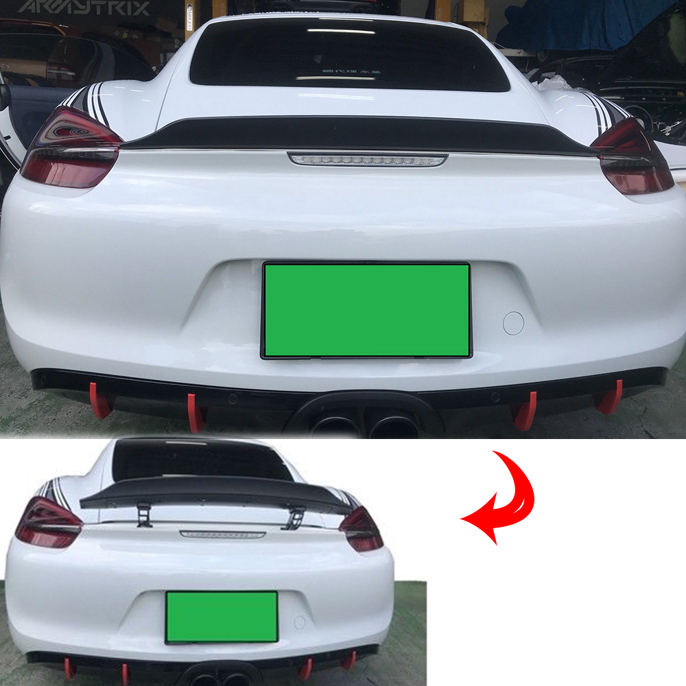 塗装込み 2013-2016 ポルシェ981 ケイマン GT4 TYPE リアトランクスポイラー ウィングスポイラー ABSの材質 各純正色対応拍卖