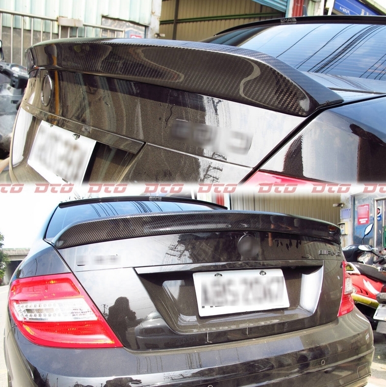 2008-2014 ベンツ Cクラス W204 セダン 本物のカーボン V2 TYPE リアトランクスポイラー エアロ ウイング スポイラー拍卖