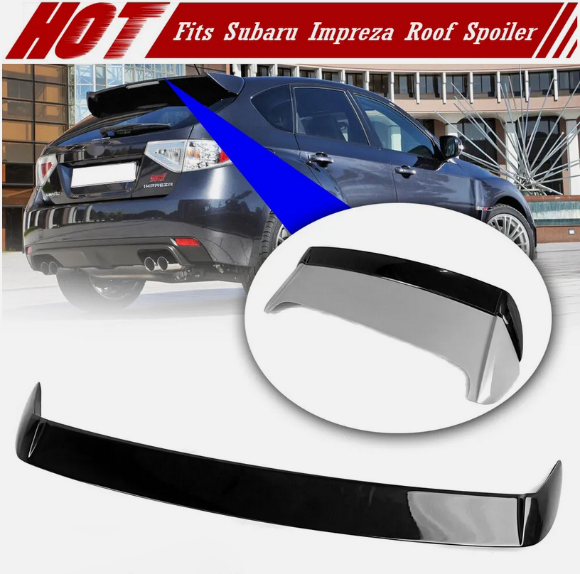 塗装込み 08-14 スバル インプレッサ WRX STI (GR) 5ドア エアロ 未塗装の素地 ルーフスポイラー用トップスポイラー ウイング 各純正色対応拍卖
