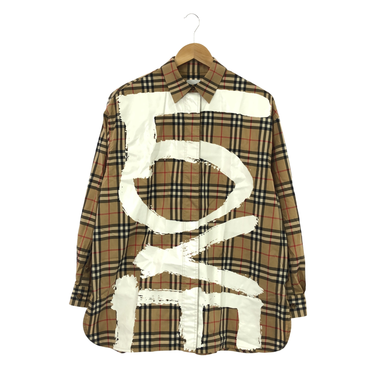 ◆中古品◆ BURBERRY バーバリー シャツ LOVE サイズUS4(M相当) 8038128 ベージュ ノバチェック 長袖 レディース V71029NSC拍卖