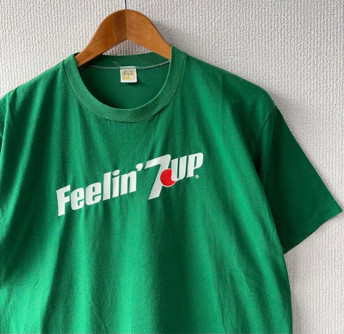 80s Velva Sheen 7up プリント Tシャツ L ベルバシーン 7アップ ビンテージ拍卖