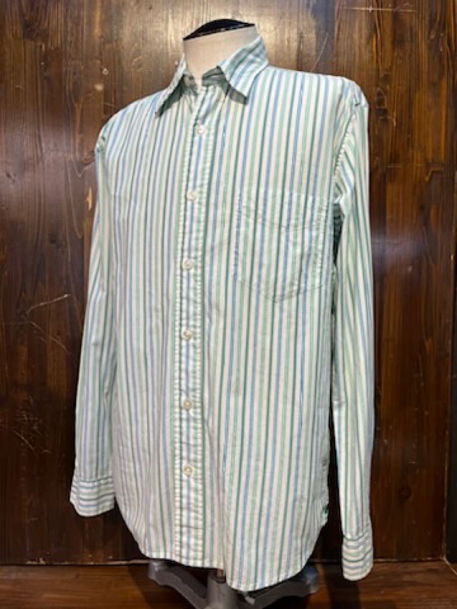 L367 メンズ シャツ AMERICAN EAGLE OUTFITTERS アメリカンイーグル 長袖 ストライプ ホワイト ボタンダウン / S レターパック発送拍卖