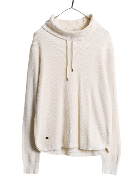 LAUREN ラルフローレン サーマル ハイネック 長袖 Tシャツ レディース L 古着 ポロ ワッフル カットソー スウェット コットン プルオーバー拍卖