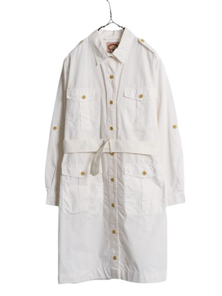 80s バナナリパブリック サファリ シャツ ハーフ コート レディース M ヴィンテージ BANANA REPUBLIC 旧タグ ブッシュ ジャケット コットン拍卖
