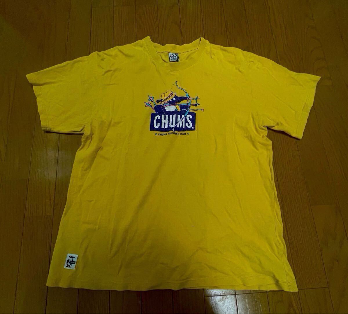 CHUMS チャムス Tシャツ ロゴ 半袖 XXL 山吹色拍卖