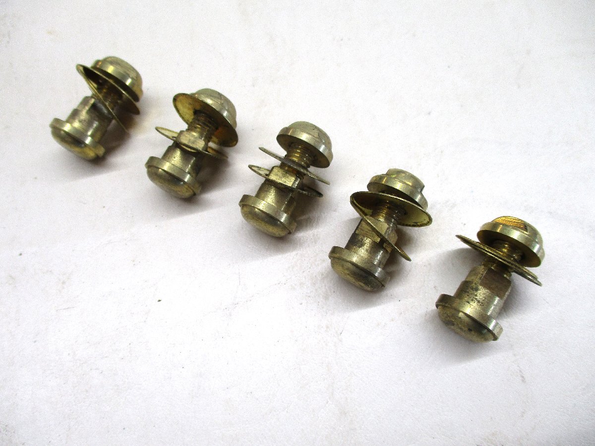 ★ 98271 ラシャ 切り鋏用 ネジ5本組 真鍮製 全長20㎜ シャフト径Φ7.9㎜ 未使用 長期保管品 ★拍卖