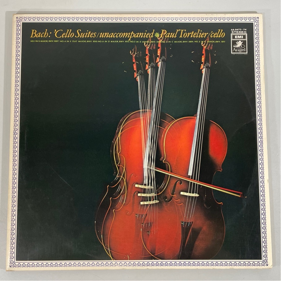 国内盤 AA-9473~74 ポール・トルトゥリエ バッハ 無伴奏チェロ組曲全6曲 洗浄済 2LP拍卖