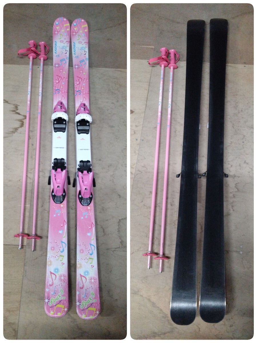 ●14) KAZAMA SPAX J Φ3.5mm 146cm スキー板 /ビンディング TYROLIA SK4.5/ ポール KAZAMA SPAX J 105cm 3点セット 中古 ③拍卖