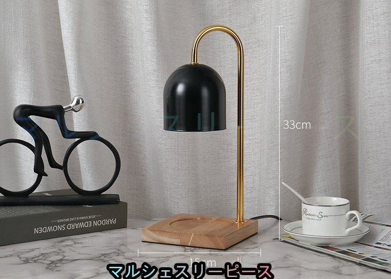 小夜灯 電気スタンド 木製キャンドルウォーマー ベッドルームランプ ワックスランプ アロマセラピーワッ 電球2個付属TL12拍卖