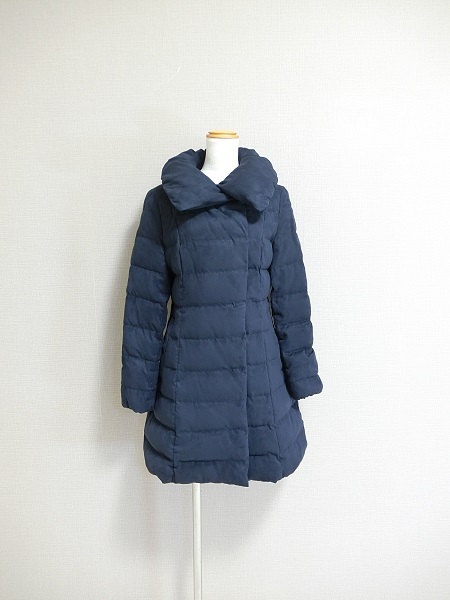 ANAYI アナイ 衿ふわ 美ライン ダウンコート ネイビー 36拍卖