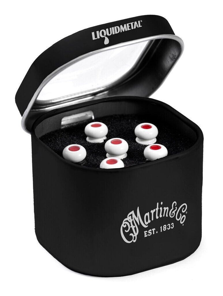 即決◆新品◆送料無料MARTIN 18APP0004 ボーン/レッド・ドット LIQUID METAL LUXE BY MARTIN Bridge Pins ブリッジピン拍卖