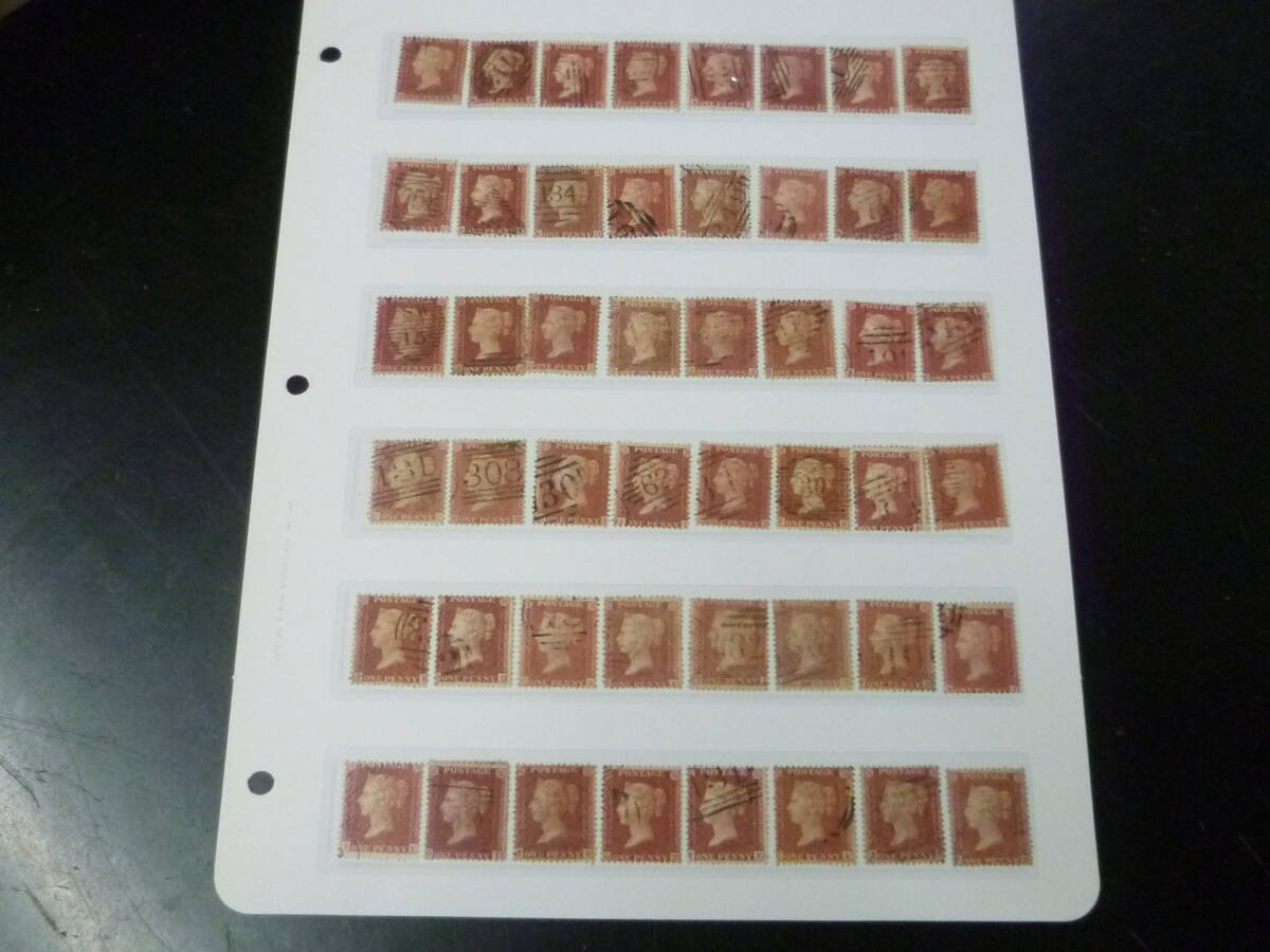 25 M №6 イギリス切手 クラシック 1856年 SC#20 消印・色違 含 計48枚 使用済 【SC評価 $960】 拍卖