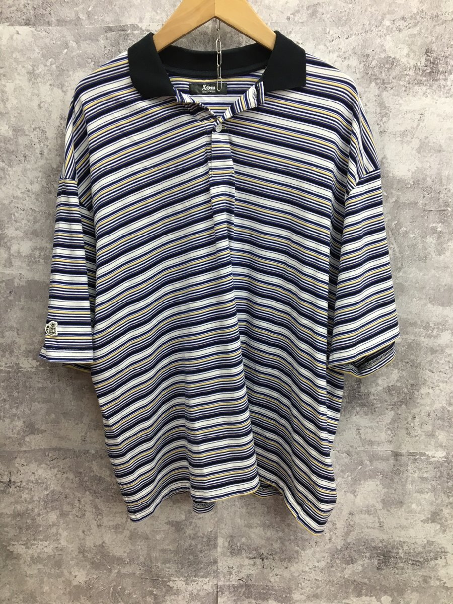 A'gem エージェム 半袖 ボーダー ポロシャツ【4205-004】拍卖