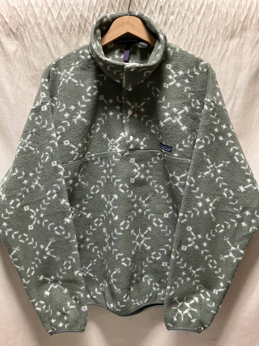 美品 patagonia 90's シンチラ スナップt フリース L アメリカ製 ネイティブ 総柄 廃番希少品 F4 USA レトロ プルオーバー 24624拍卖