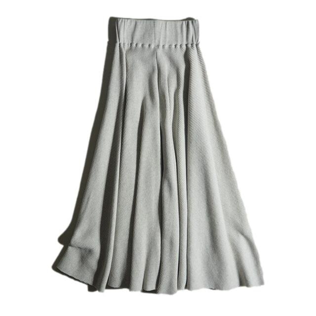 K2719z8 ▼THIRD MAGAZINE サードマガジン▼ ワッフルロングスカート グレー 9/S コットン マキシ丈 フレアスカート 春~秋拍卖