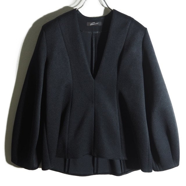 P1360f47 ▼STUNNING LURE スタニングルアー▼ 23AW フレアプルオーバー ジャケット ネイビー S / 紺 トリアセテート混 Vネック 秋冬拍卖