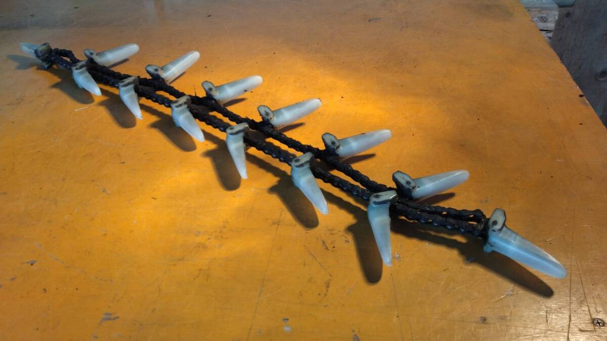 ★熊本発 クボタ コンバイン 2条G R1-151外し 搬送チェーン 全長 約720mm★拍卖