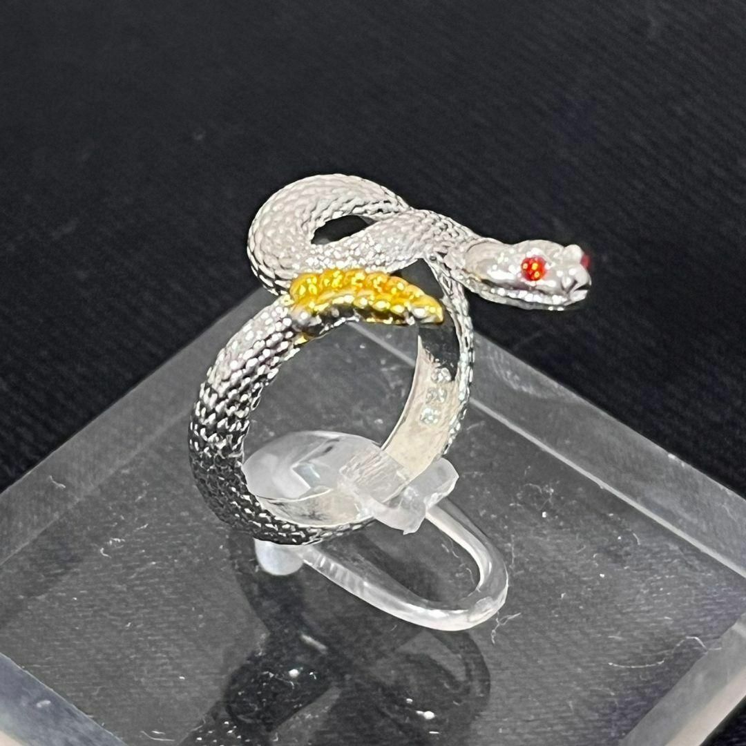 【富と再生の象徴】弁財天の使い白蛇(びゃくだ、はくじゃ)のメタルリング フリー吽拍卖