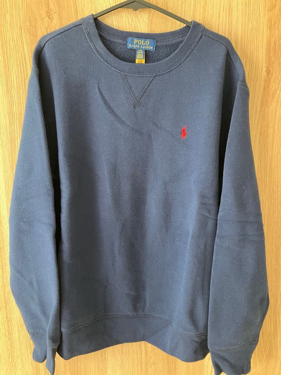 【タグ付き新品】POLO RALPH LAUREN ポロラルフローレン ボーイズサイズL/G(14-16) トレーナー ネイビー サイズL 160拍卖