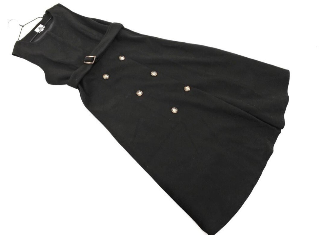 アビートーキョー ベルト付きジャンパースカート 秋冬 L ブラック拍卖