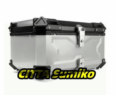 オートバイリアボックスモノキーケースバイク用トップケース取り付け金具付き大容量80Lトップケースバイク用収納ケース防水 鍵2本 シルバー拍卖