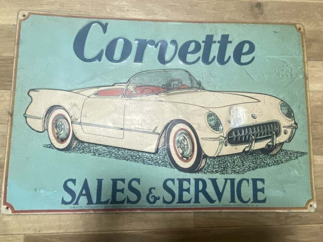 スチール コルベット C1 看板 レトロ ガレージ インテリア アメ車 シボレー拍卖